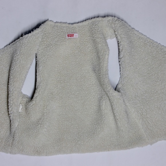 Vintage Levis Sherpa Fleece Lined Denim Jean Vest - Picture 7 of 7